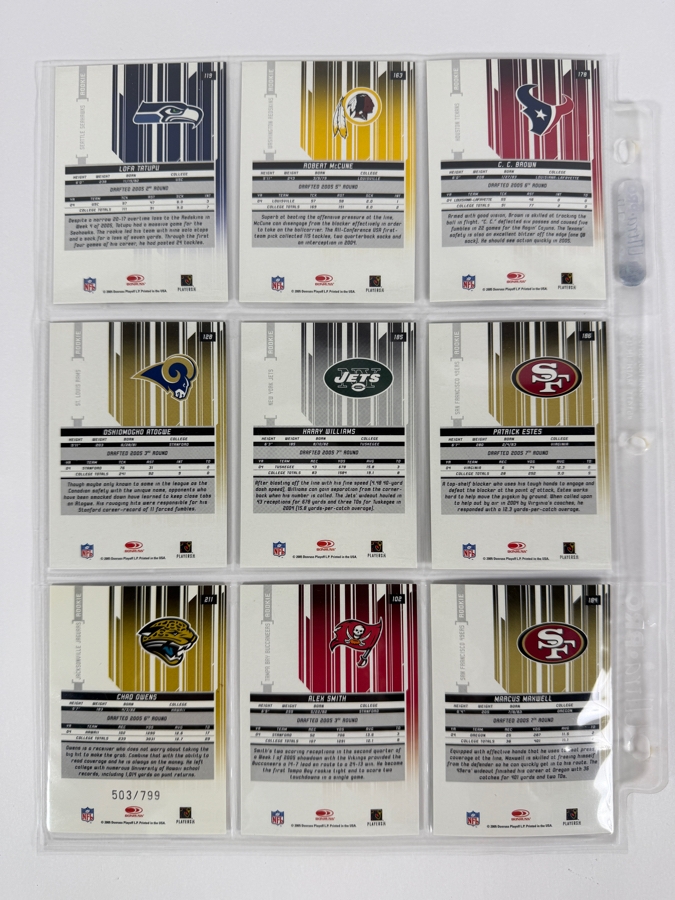 (9) Limited Edition Rookie NFL Football Cards - See Photos [Photo 11]