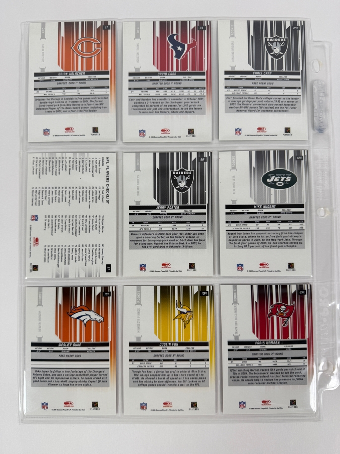 (9) Limited Edition Rookie NFL Football Cards - See Photos [Photo 11]