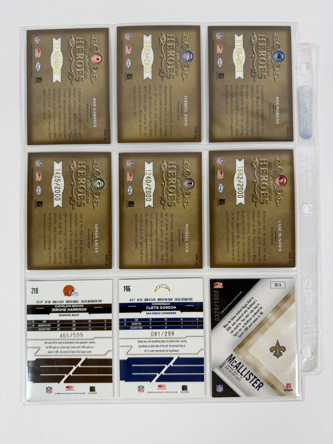 (9) Limited Edition / Rookie NFL Football Cards - See Photos [Photo 11]