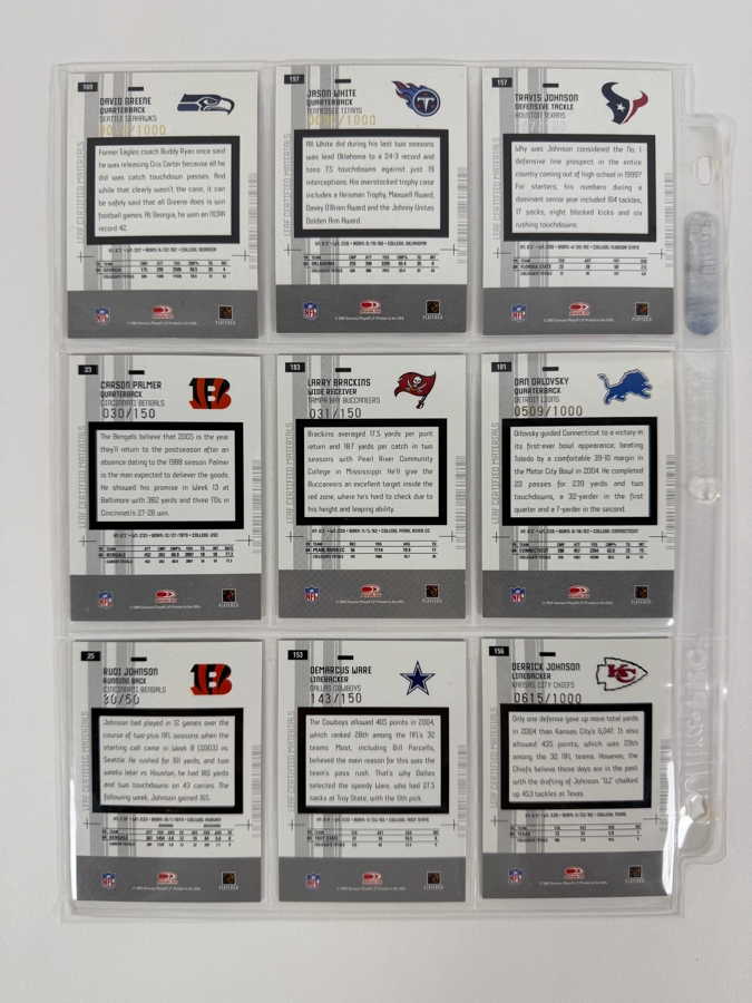 (9) Limited Edition / Rookie NFL Football Cards - See Photos [Photo 11]