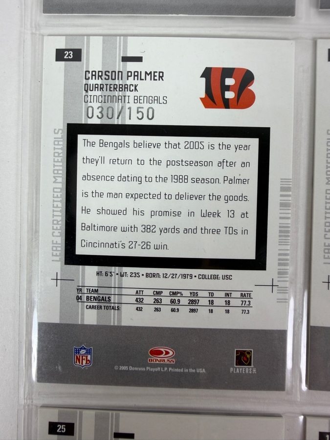 (9) Limited Edition / Rookie NFL Football Cards - See Photos [Photo 12]