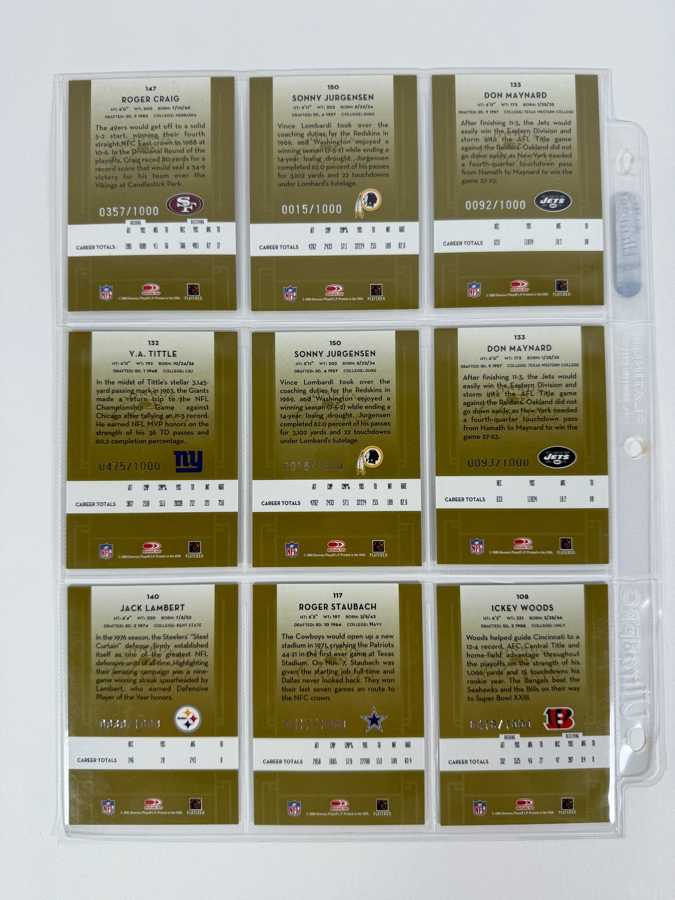 (9) Limited Edition NFL Football Cards - See Photos [Photo 11]