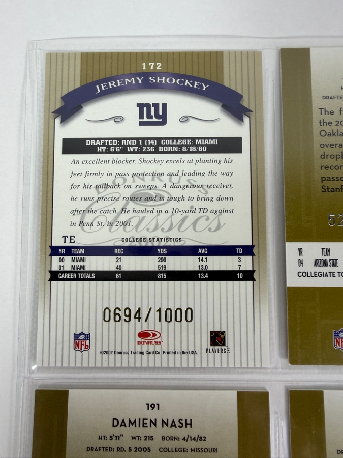 (9) Limited Edition Rookie NFL Football Cards - See Photos [Photo 13]