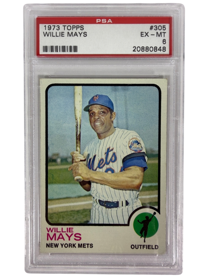 1973 Topps Willie Mays #305 MLB Baseball Card PSA 6 Excellent - Mint