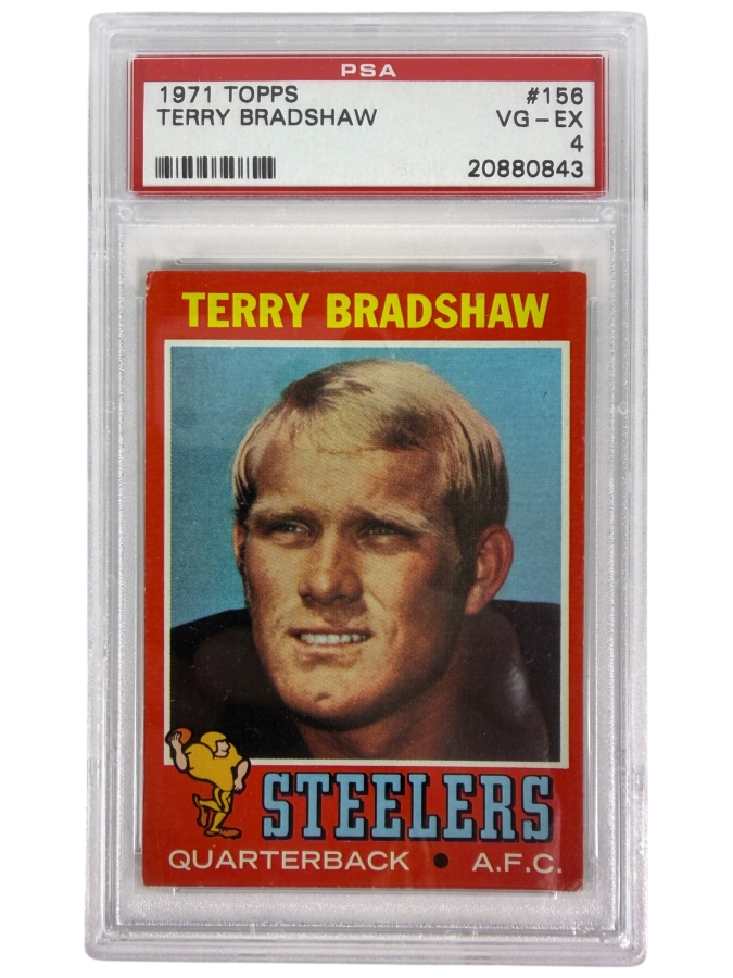 1971 Topps Terry Bradshaw #156 NFL Baseball Card PSA 4 Very Good - Excellent