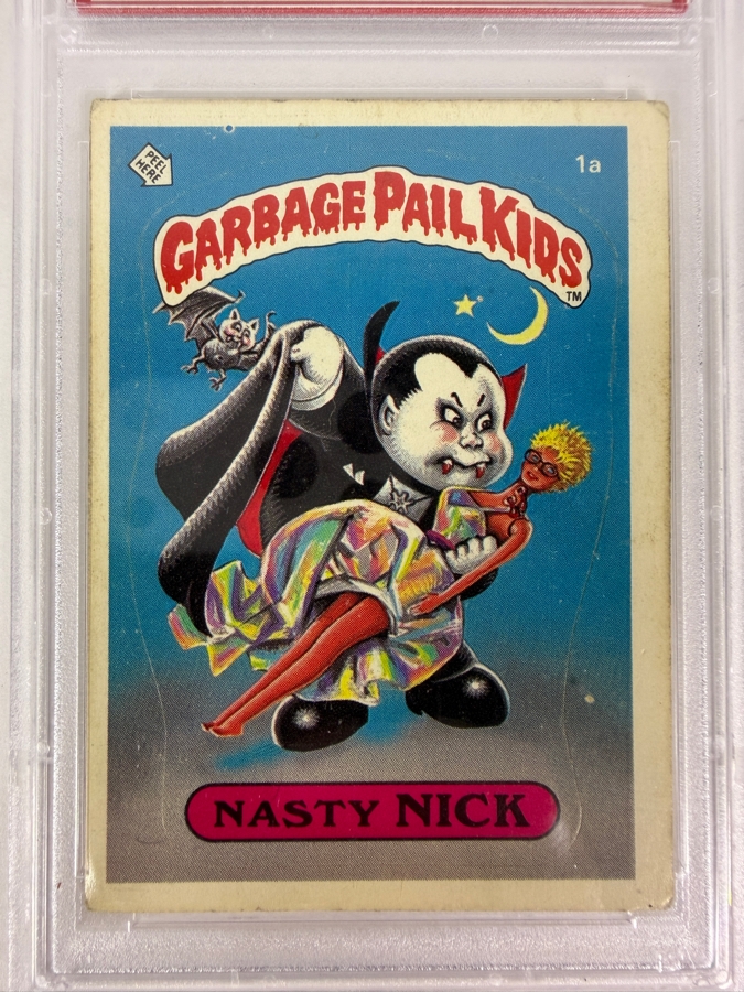 1985 Garbage Pail Kids Nasty Nick Stickers - Glossy #1a PSA 3 Very Good [Photo 2]