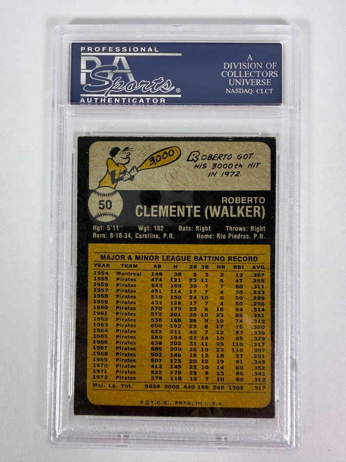 1973 Topps Roberto Clemente #50 MLB Baseball Card PSA 5 Excellent [Photo 2]