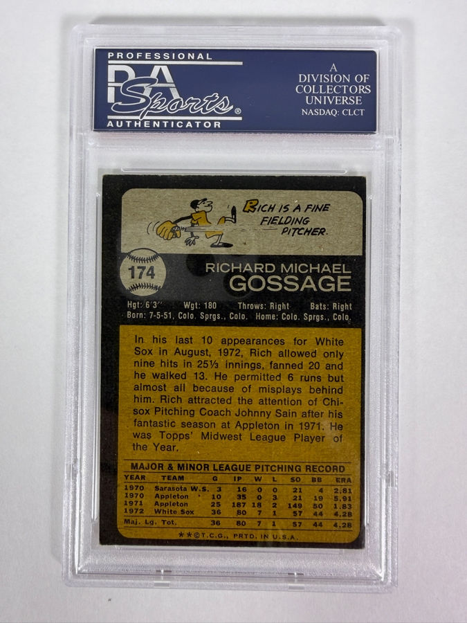 1973 Topps Rich Gossage #174 MLB Baseball Card PSA 6 Excellent - Mint [Photo 2]