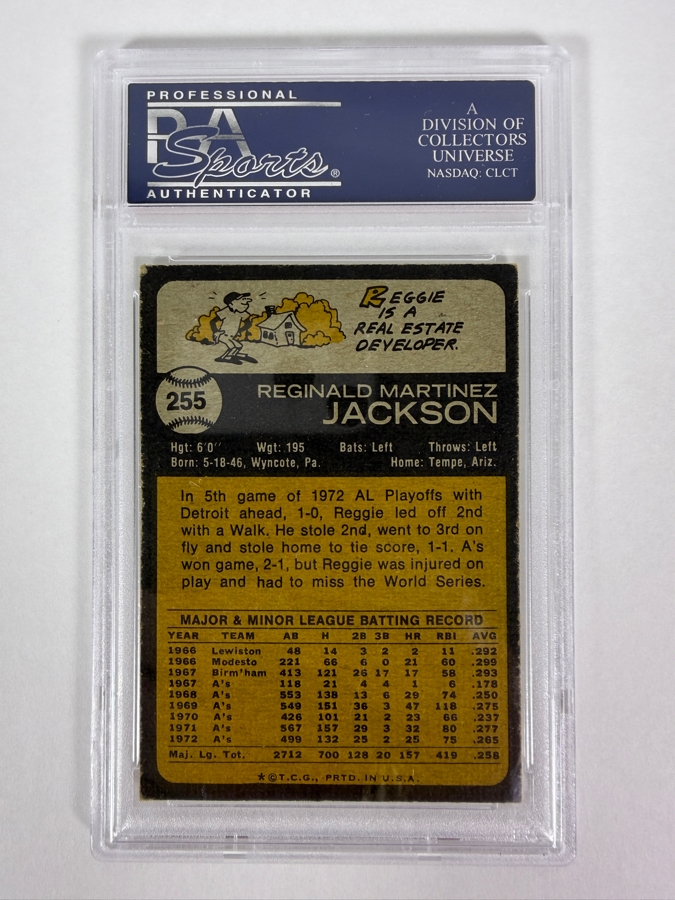 1973 Topps Reggie Jackson #255 MLB Baseball Card PSA 4 VG-EX [Photo 2]