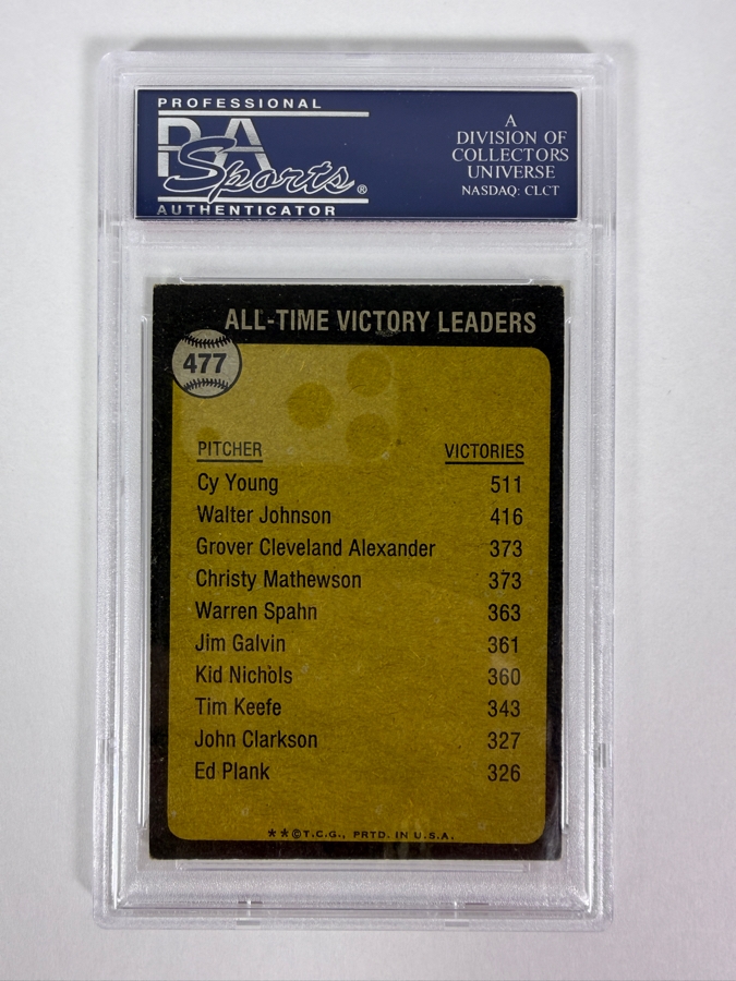 1973 Topps Cy Young All-Time Victory Leader #477 MLB Baseball Card PSA 5 Excellent [Photo 2]