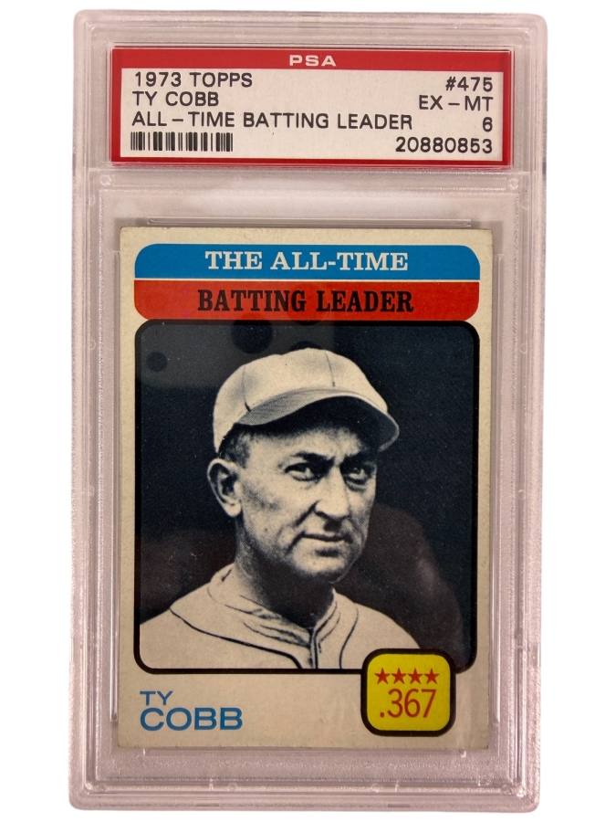 1973 Topps Ty Cobb All-Time Batting Leader #475 MLB Baseball Card PSA 6 Excellent - Mint