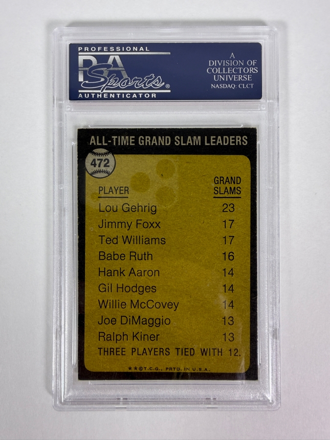 1973 Topps Lou Gehrig All-Time Grand Slam Leader #472 MLB Baseball Card PSA 7 Near Mint [Photo 2]