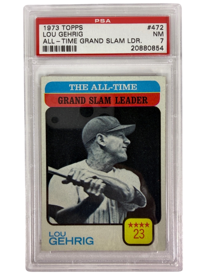 1973 Topps Lou Gehrig All-Time Grand Slam Leader #472 MLB Baseball Card PSA 7 Near Mint