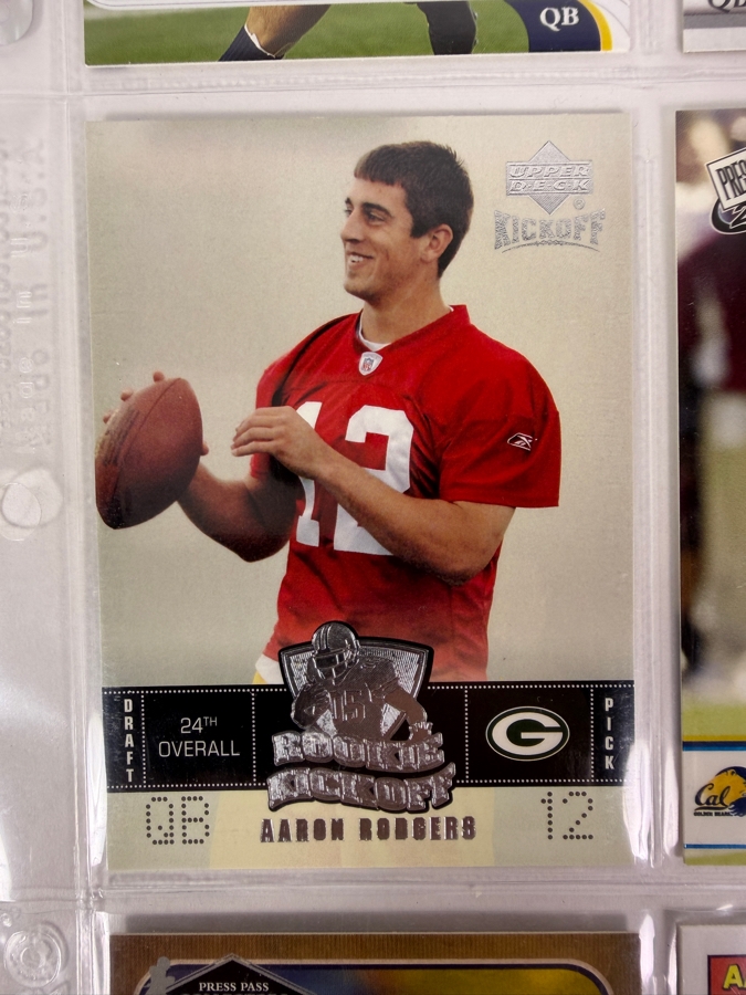 (9) Aaron Rodgers Rookie NFL Football Cards - See Photos [Photo 6]