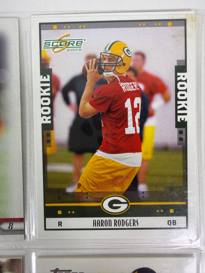 (9) Aaron Rodgers Rookie NFL Football Cards - See Photos [Photo 5]