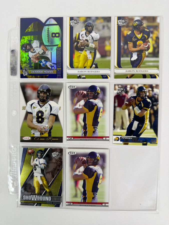 (8) Aaron Rodgers Rookie NFL Football Cards - See Photos [Photo 2]