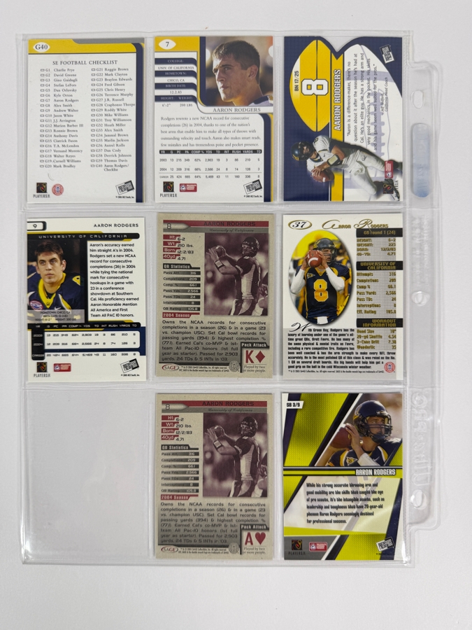 (8) Aaron Rodgers Rookie NFL Football Cards - See Photos [Photo 11]
