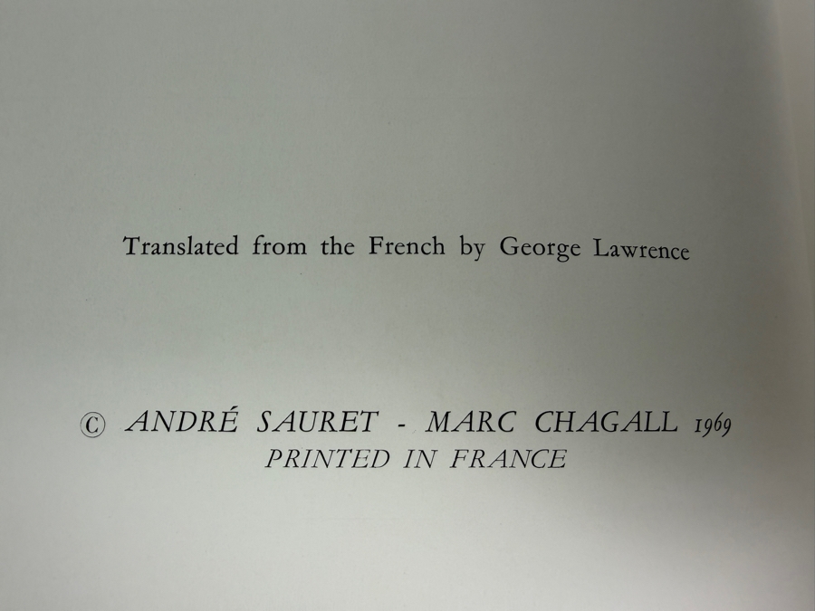 Chagall Lithographe III (1962–1968) Hardcover Book Published by André Sauret in 1969 Featuring an Original Color Lithograph by Marc Chagall [Photo 8]