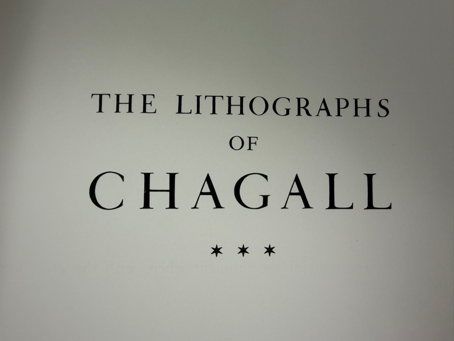 Chagall Lithographe III (1962–1968) Hardcover Book Published by André Sauret in 1969 Featuring an Original Color Lithograph by Marc Chagall [Photo 2]