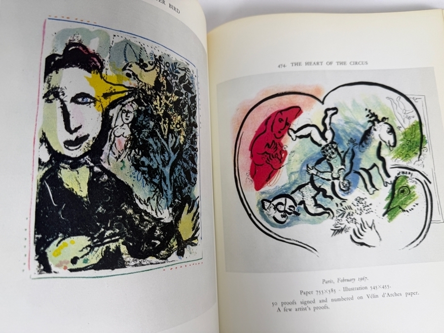 Chagall Lithographe III (1962–1968) Hardcover Book Published by André Sauret in 1969 Featuring an Original Color Lithograph by Marc Chagall [Photo 17]