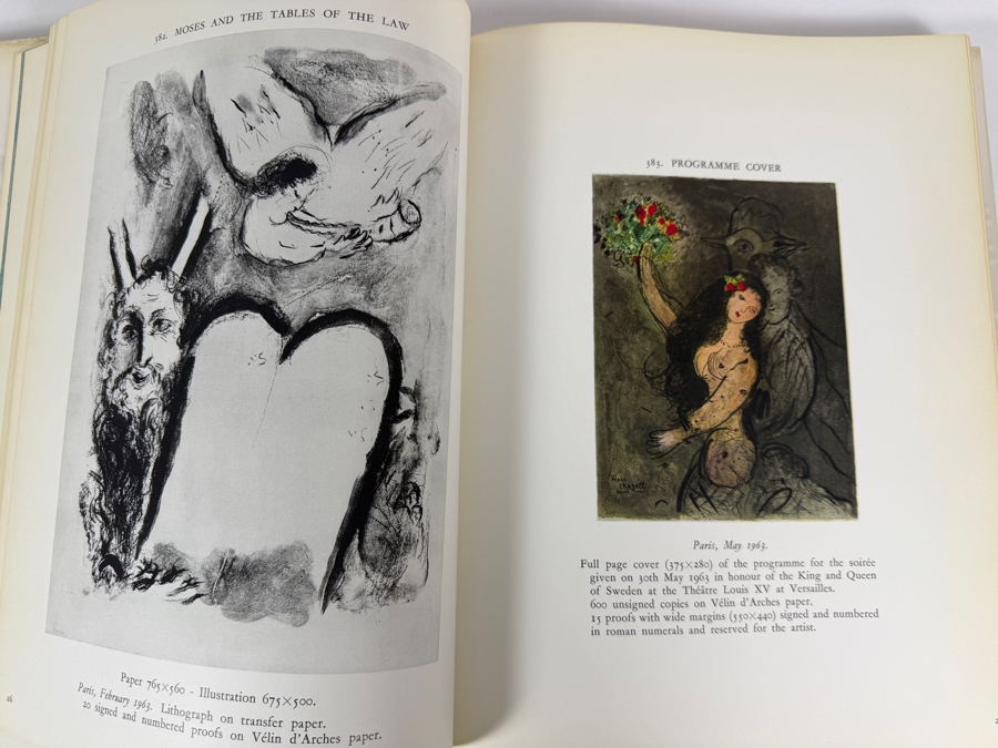 Chagall Lithographe III (1962–1968) Hardcover Book Published by André Sauret in 1969 Featuring an Original Color Lithograph by Marc Chagall [Photo 11]