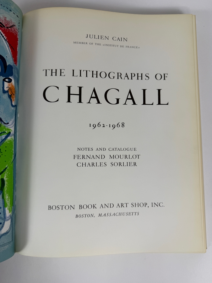 Chagall Lithographe III (1962–1968) Hardcover Book Published by André Sauret in 1969 Featuring an Original Color Lithograph by Marc Chagall [Photo 7]