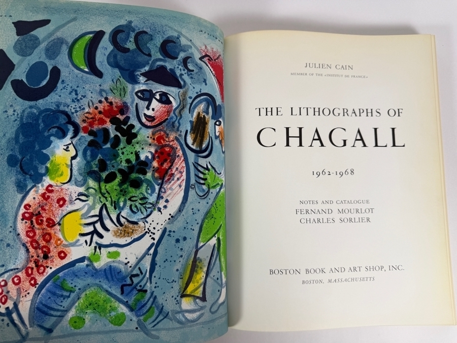 Chagall Lithographe III (1962–1968) Hardcover Book Published by André Sauret in 1969 Featuring an Original Color Lithograph by Marc Chagall [Photo 4]