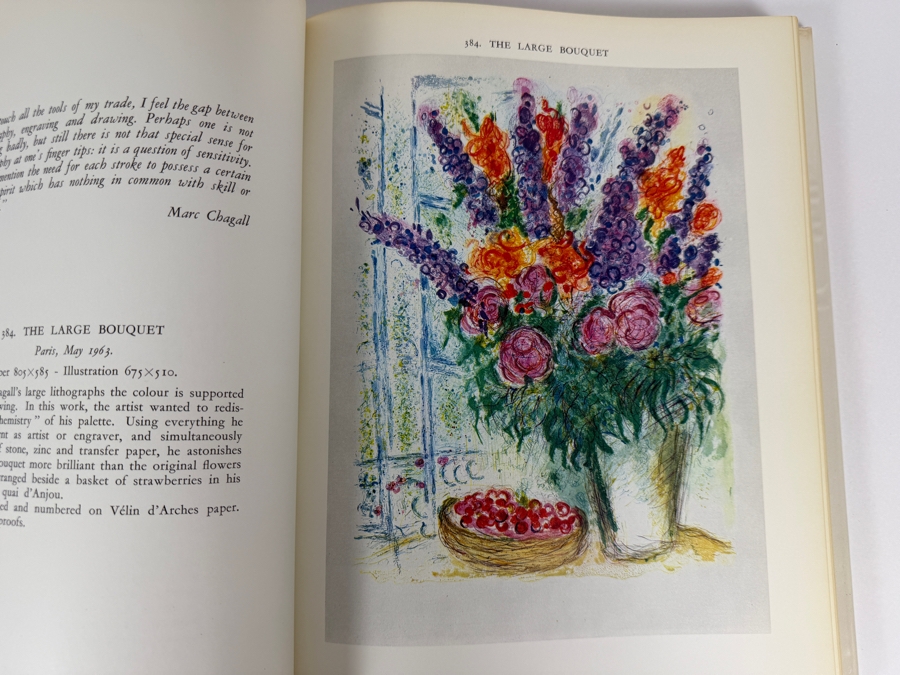 Chagall Lithographe III (1962–1968) Hardcover Book Published by André Sauret in 1969 Featuring an Original Color Lithograph by Marc Chagall [Photo 12]
