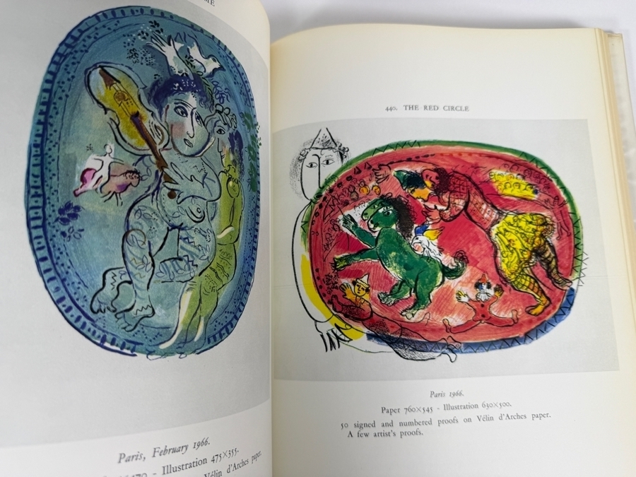 Chagall Lithographe III (1962–1968) Hardcover Book Published by André Sauret in 1969 Featuring an Original Color Lithograph by Marc Chagall [Photo 19]