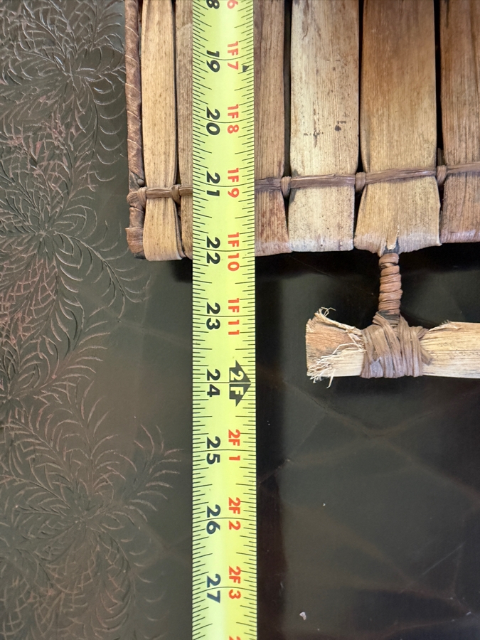Woven Bamboo Slats Display Tray Set With Five Handcrafted Miniature Coconut Shell Segment Mosaic Spheres 22'W X 13.5'H [Photo 5]