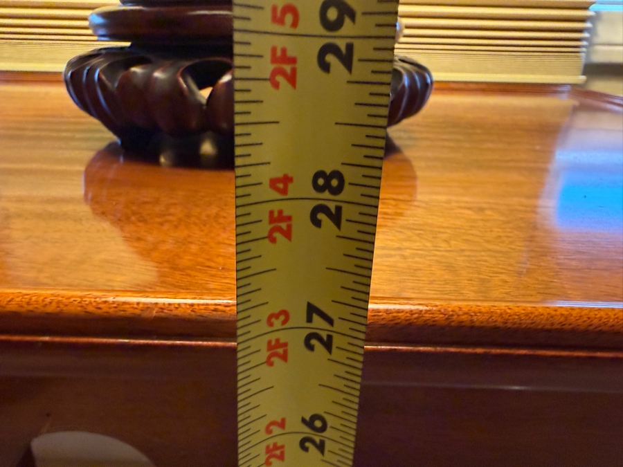 Traditional Queen Anne Style Mahogany Side Table With Pull Out Drink Trays Scalloped Apron And Pad Feet 29'W X 18'D X 27'H [Photo 8]