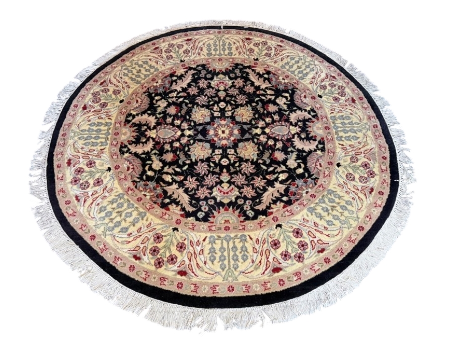 Barok USA Private Collection Royal Circular Wool On Cotton Hand Knotted Medallion Area Rug 54'