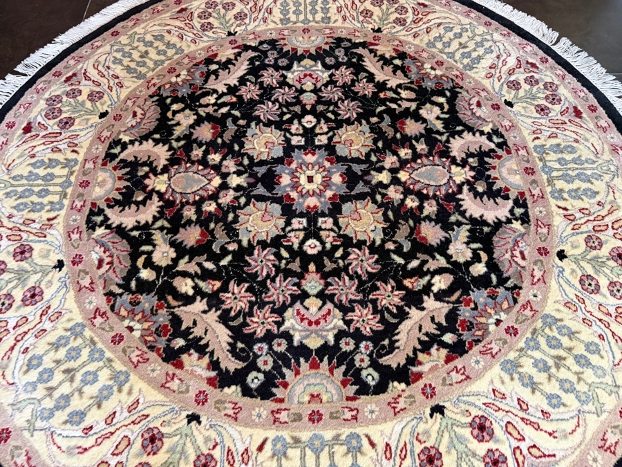 Barok USA Private Collection Royal Circular Wool On Cotton Hand Knotted Medallion Area Rug 54' [Photo 3]