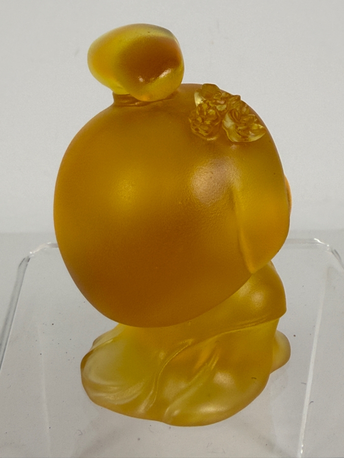 Liuli Gongfang Light Amber Crystal Art Figurine The Beauty Of Tang Dynasty Thoughtful Beauty 3.25'H [Photo 3]