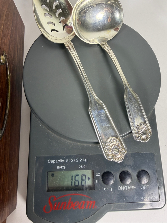 Vintage Towle Old Master Solid Sterling Silver Flatware Service For Ten Set Contained In Two Tier Naken Storage Chest 1,653g (Current Melt Value of $3,300) [Photo 19]