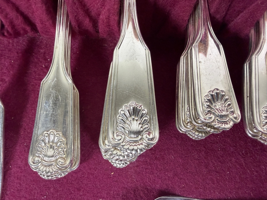 Vintage Towle Old Master Solid Sterling Silver Flatware Service For Ten Set Contained In Two Tier Naken Storage Chest 1,653g (Current Melt Value of $3,300) [Photo 9]