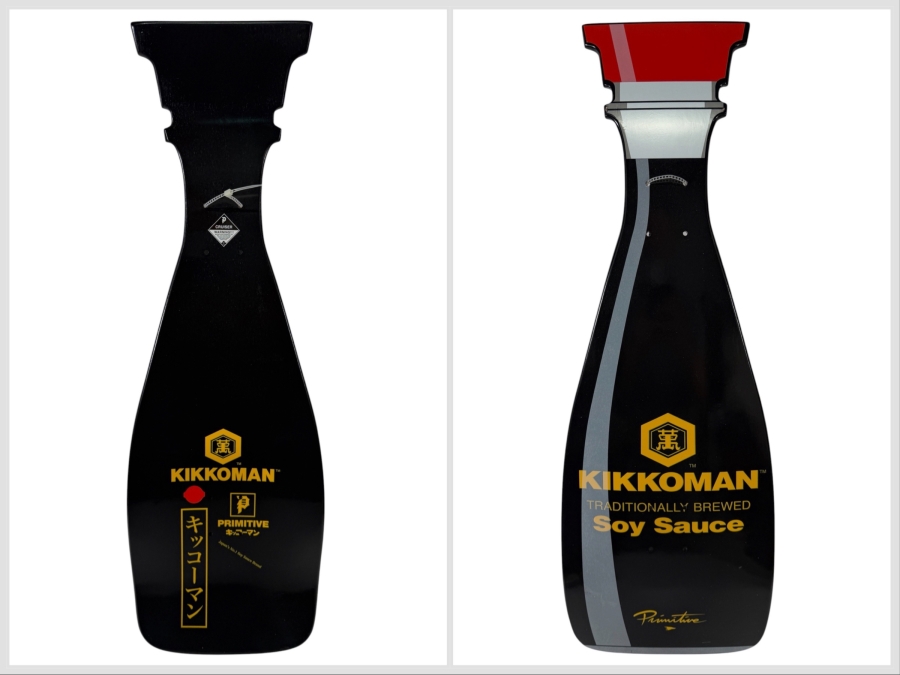 Primitive X Kikkoman Bottle CNC Shaped Limited Edition Collaboration Skateboard Cruiser Deck 30.5L