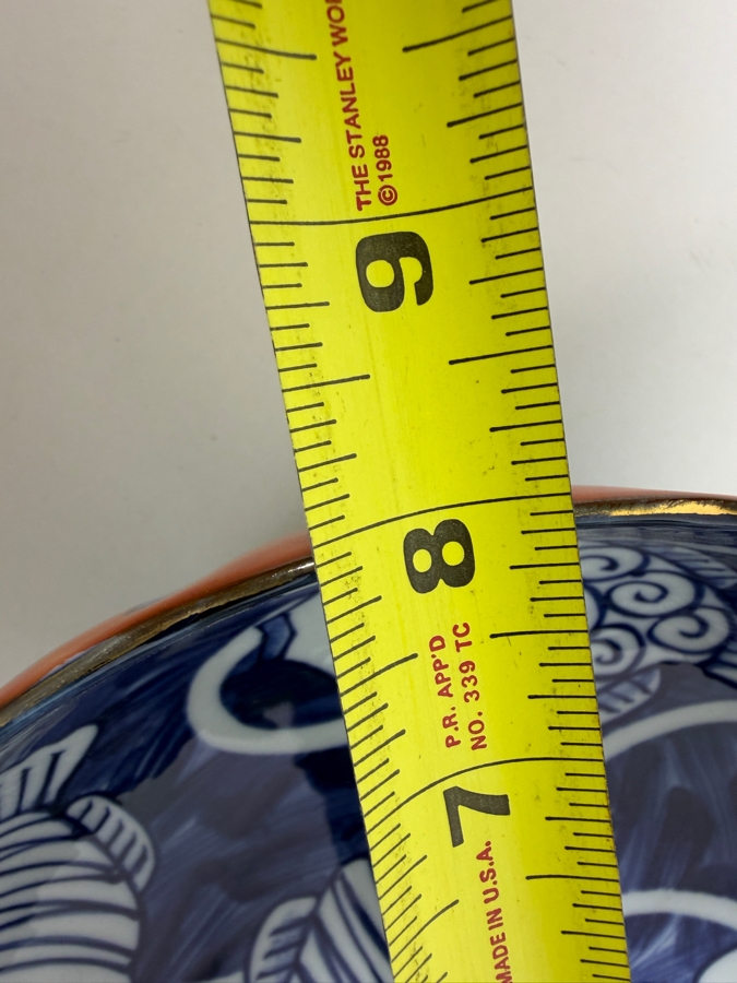 Vintage Mitsumine Touen Japanese Mino Ware Porcelain Scalloped Serving Bowl 8'W X 2.75'H [Photo 7]