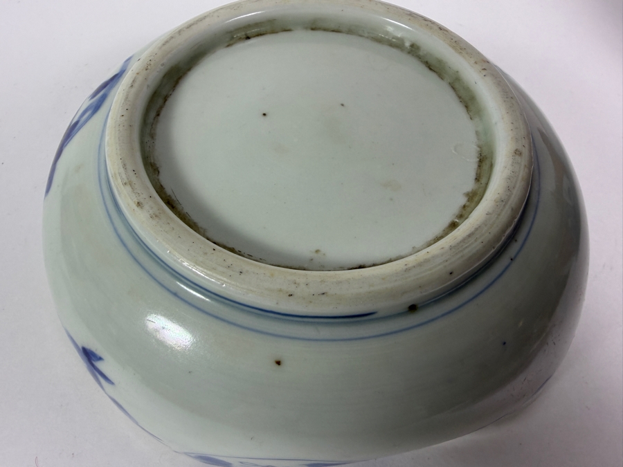 Antique Japanese Ko-Imari Blue And White Porcelain Tricorner Soba Choko Cup With Medallion Designs 6.5' X 2.25' [Photo 11]