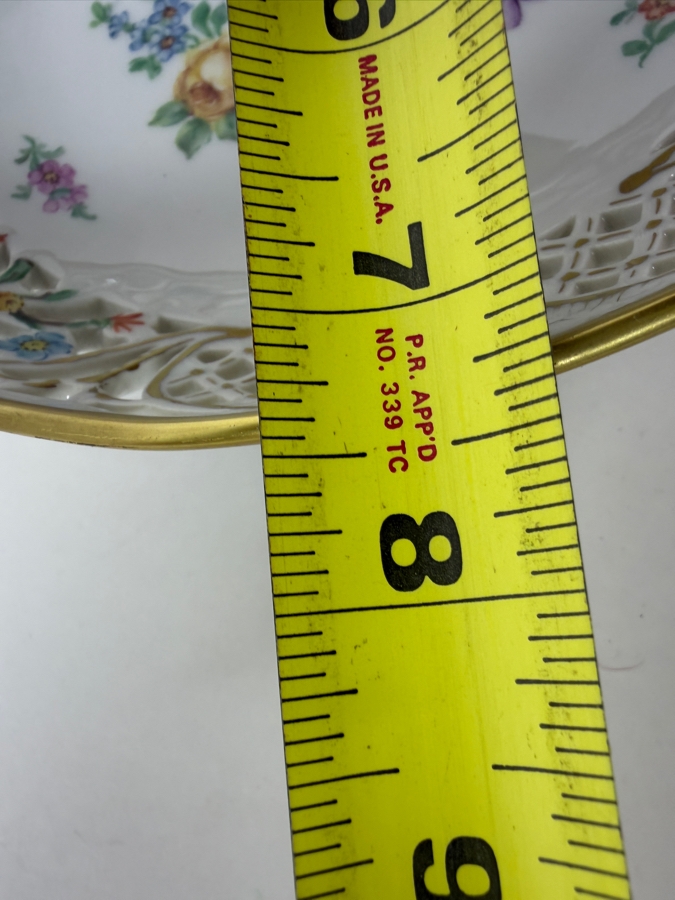 Vintage Schumann Bavaria Chateau Dresden Reticulated Porcelain Pierced Bowl 7.5' X 2' [Photo 10]