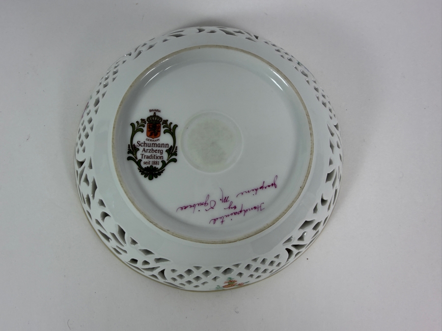Vintage Schumann Bavaria Chateau Dresden Reticulated Porcelain Pierced Bowl 7.5' X 2' [Photo 6]