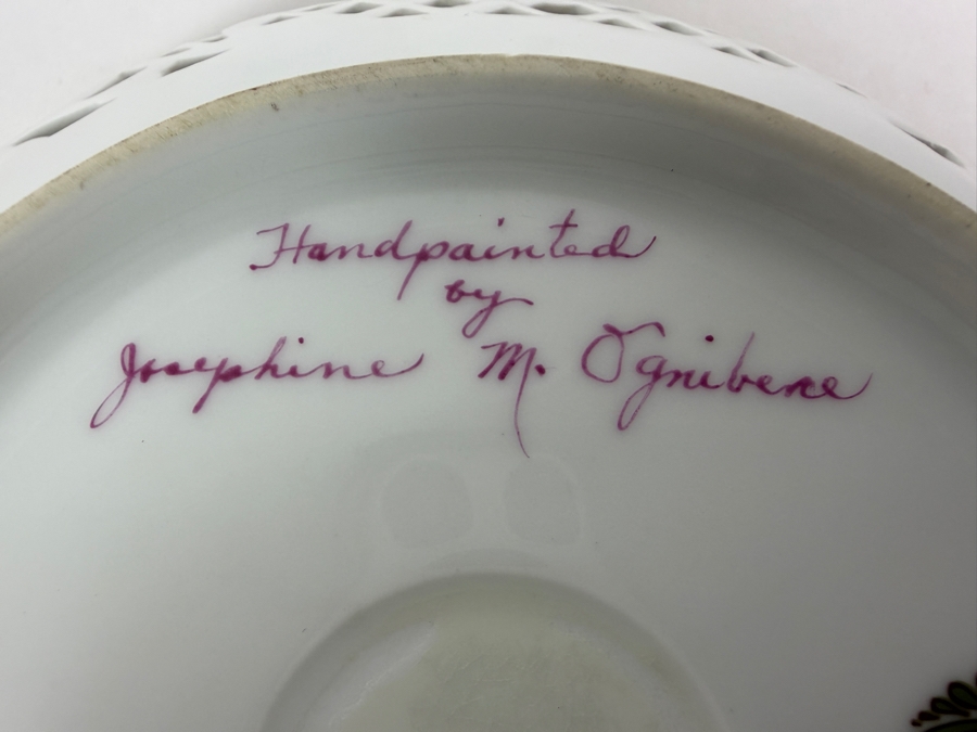 Vintage Schumann Bavaria Chateau Dresden Reticulated Porcelain Pierced Bowl 7.5' X 2' [Photo 8]