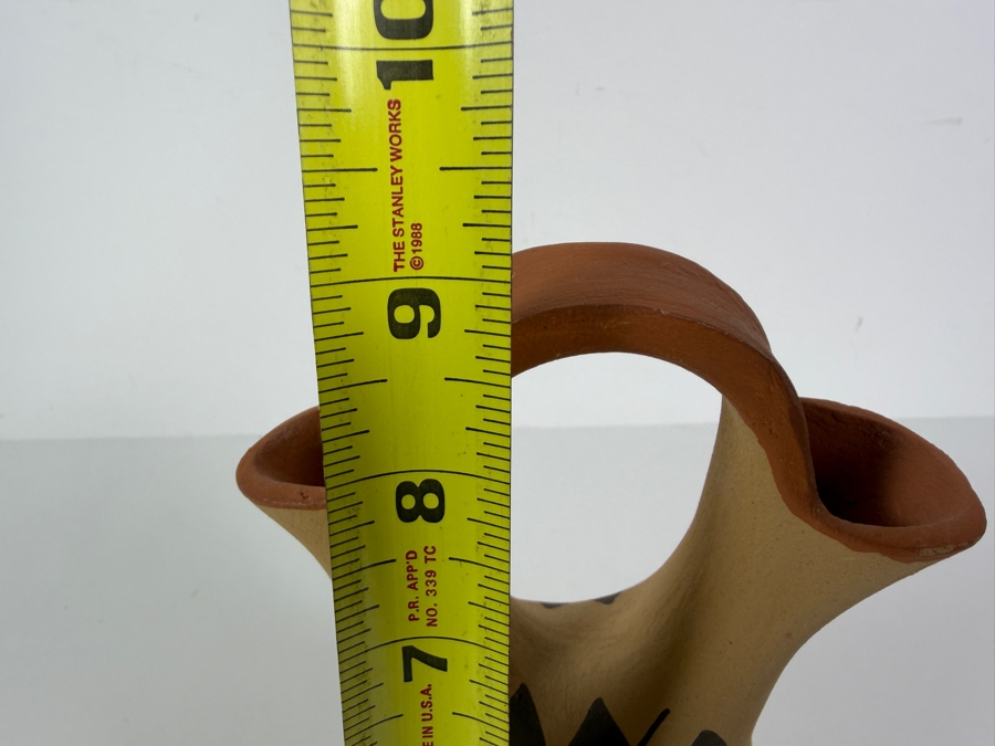 Vintage Chinana Jemez Pueblo Hand Painted Polychrome Pottery Wedding Vase Base Inscription 9'H [Photo 7]