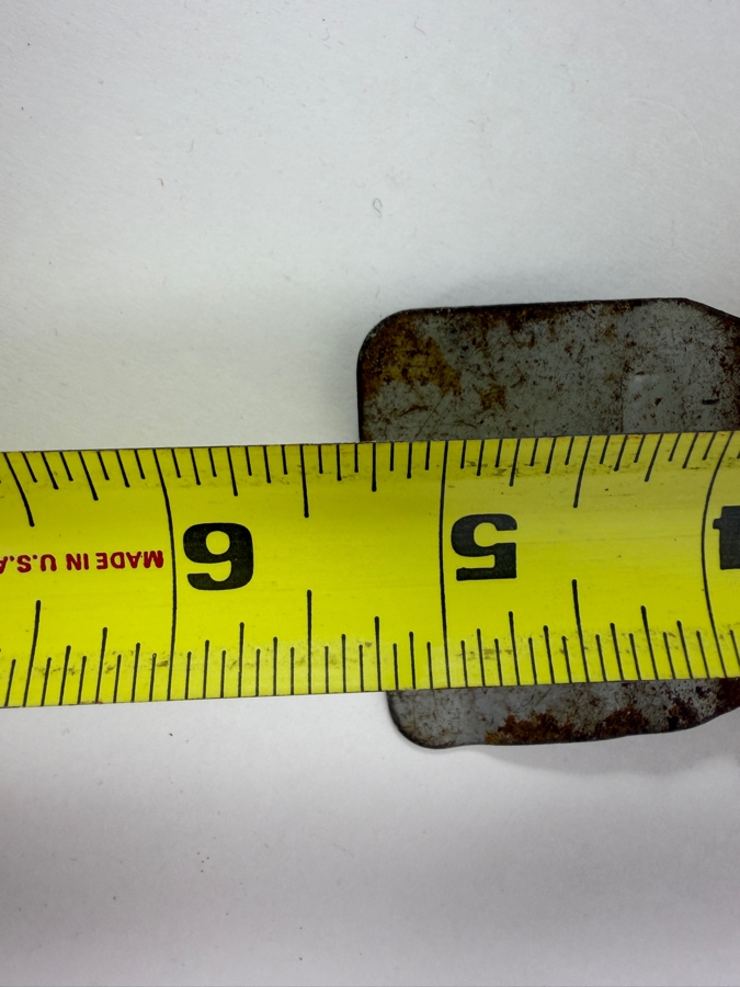 Vintage 1930s Shell Oil Company Share The Road Embossed Metal License Plate Topper 5.25' [Photo 4]
