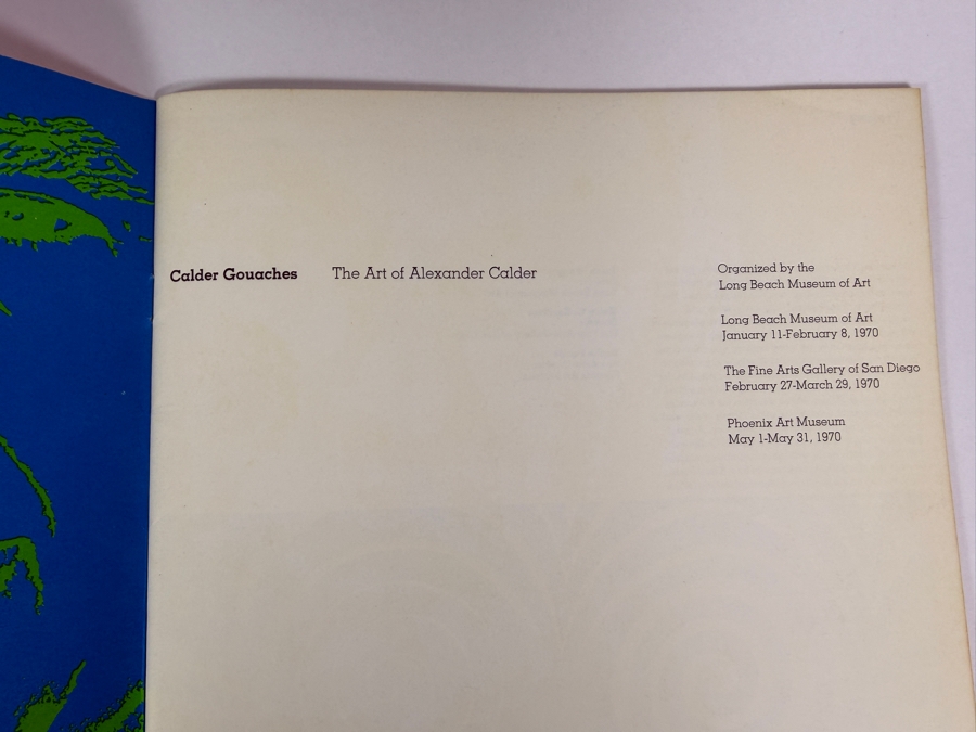 1970 Calder Gouaches The Art of Alexander Calder Long Beach Museum Of Art First Edition Exhibition Catalogue [Photo 3]