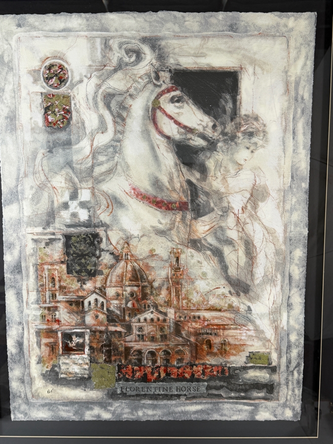 Peter Nixon Florentine Horse Hand Signed Limited Edition Artist Proof Color Serigraph 19.5 X 26.5 Framed: 32.5 X 39.5 [Photo 3]