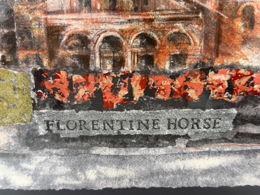 Peter Nixon Florentine Horse Hand Signed Limited Edition Artist Proof Color Serigraph 19.5 X 26.5 Framed: 32.5 X 39.5 [Photo 5]