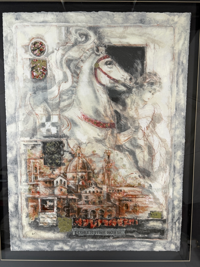 Peter Nixon Florentine Horse Hand Signed Limited Edition Artist Proof Color Serigraph 19.5 X 26.5 Framed: 32.5 X 39.5