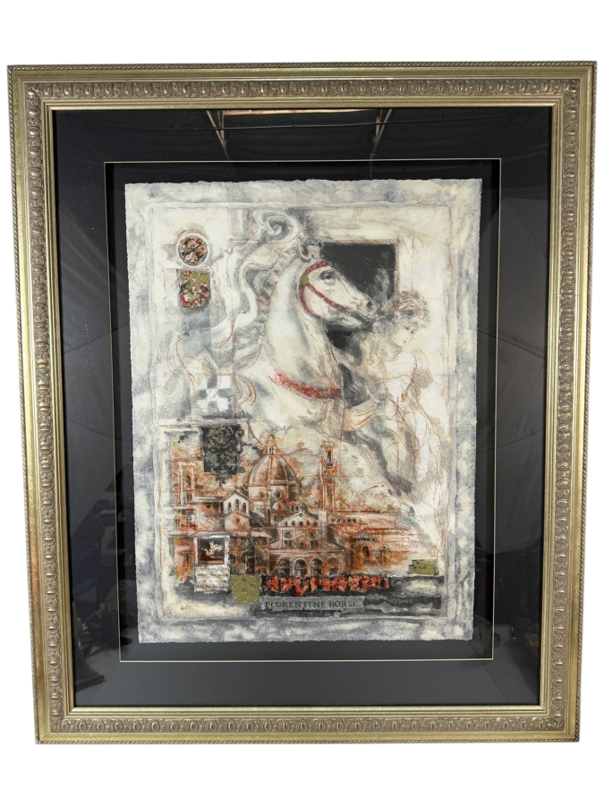 Peter Nixon Florentine Horse Hand Signed Limited Edition Artist Proof Color Serigraph 19.5 X 26.5 Framed: 32.5 X 39.5 [Photo 2]