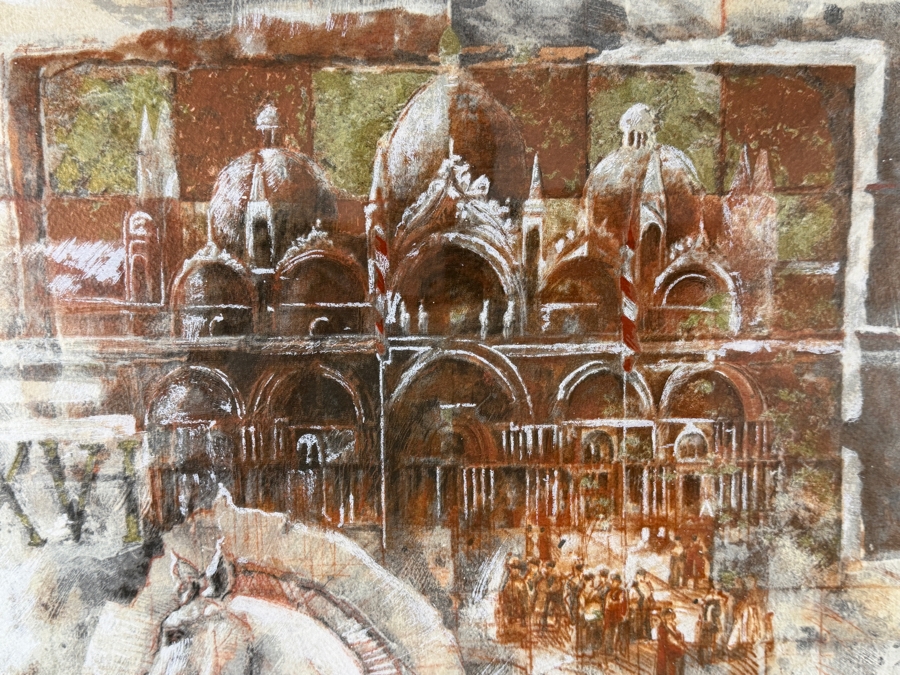 Peter Nixon Horses Of San Marco Hand Signed Limited Edition Number 224 Of 425 Color Serigraph With COA 19.5 X 26.5 Framed: 32.5 X 39.5 [Photo 5]